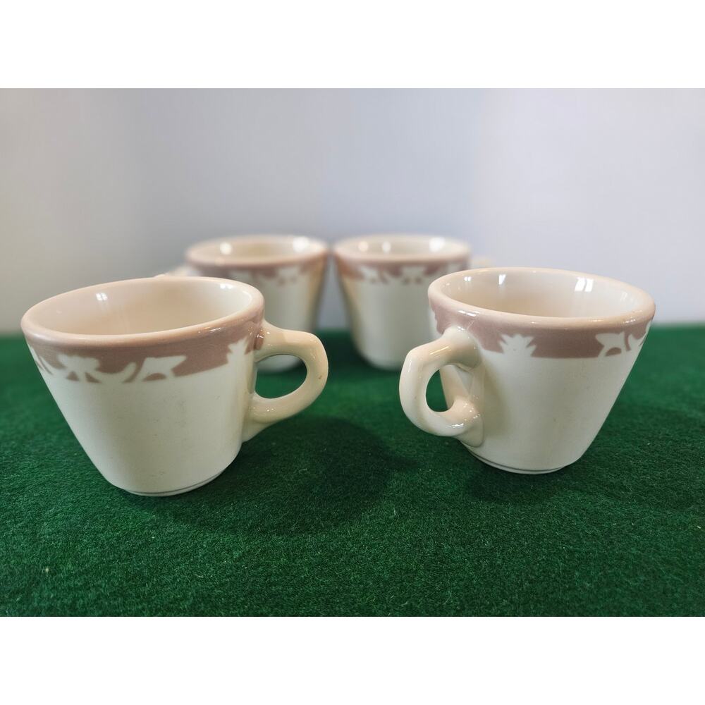 Set of 4 Syracuse China Nutmeg restaurant ware coffee cups date mark Feb. 1964